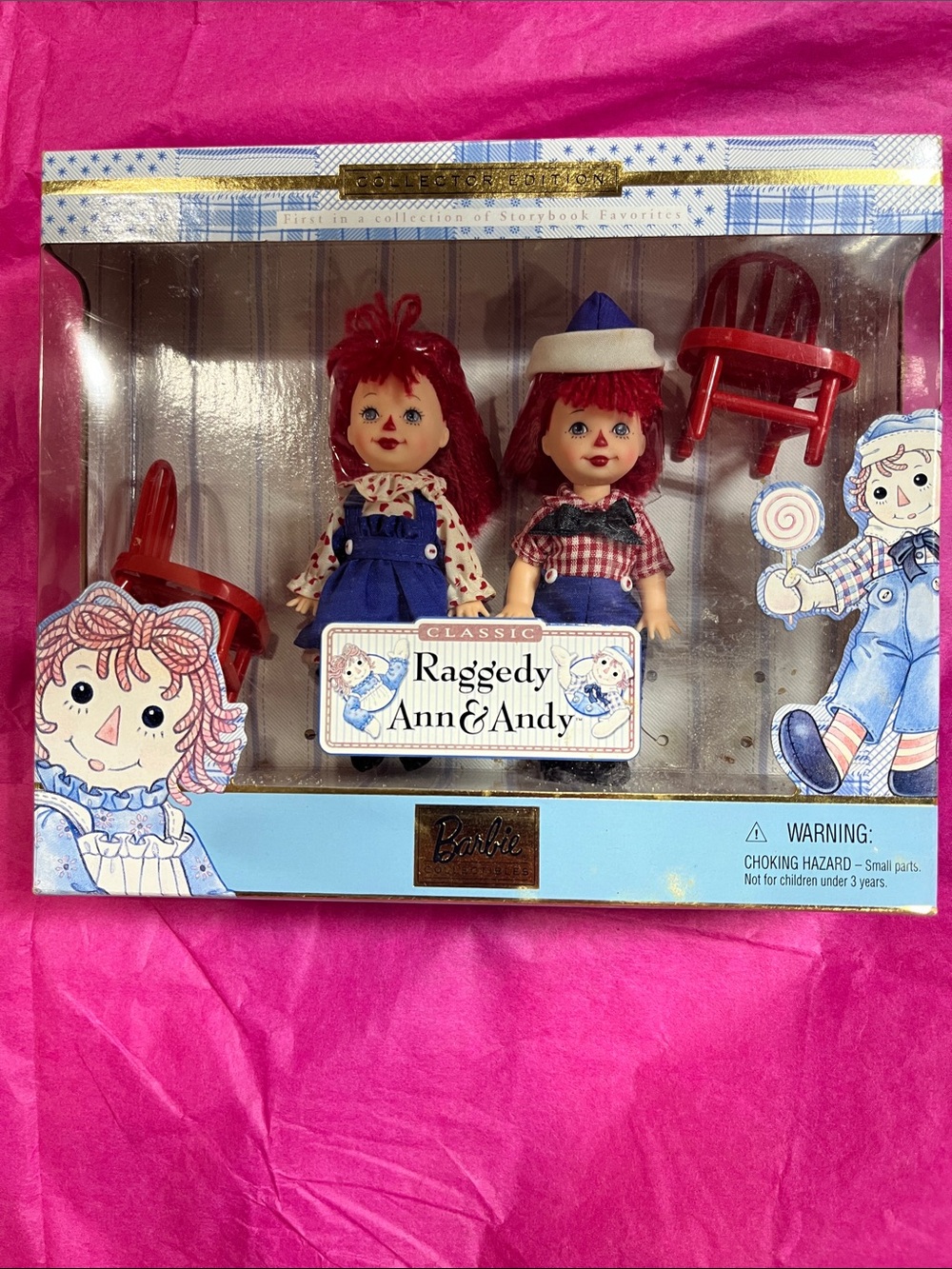 Barbie Raggedy Ann & Andy Doll Set in Red and Blue